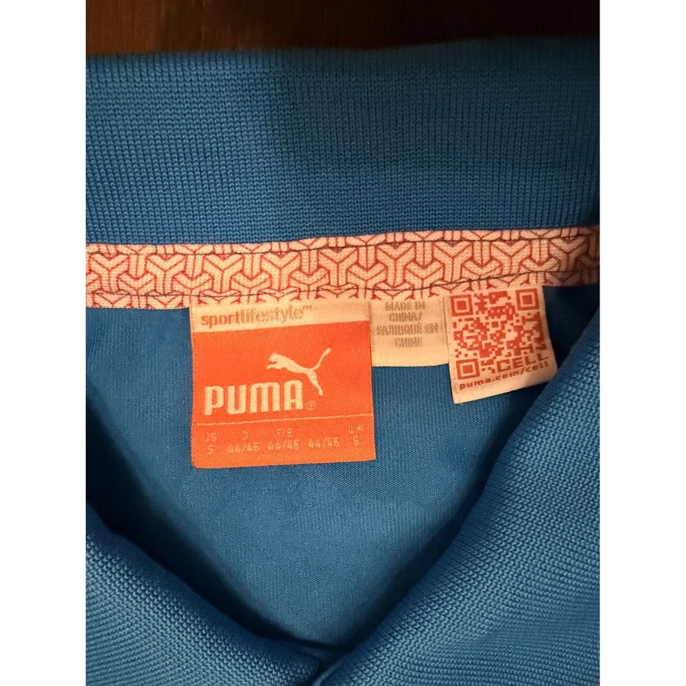 Puma Golf Mens Polo Shirts Striped Performance Dry Cell Blue Small - Picture 4 of 16